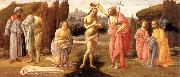 BARTOLOMEO DI GIOVANNI Predella: Baptism of Christ d oil